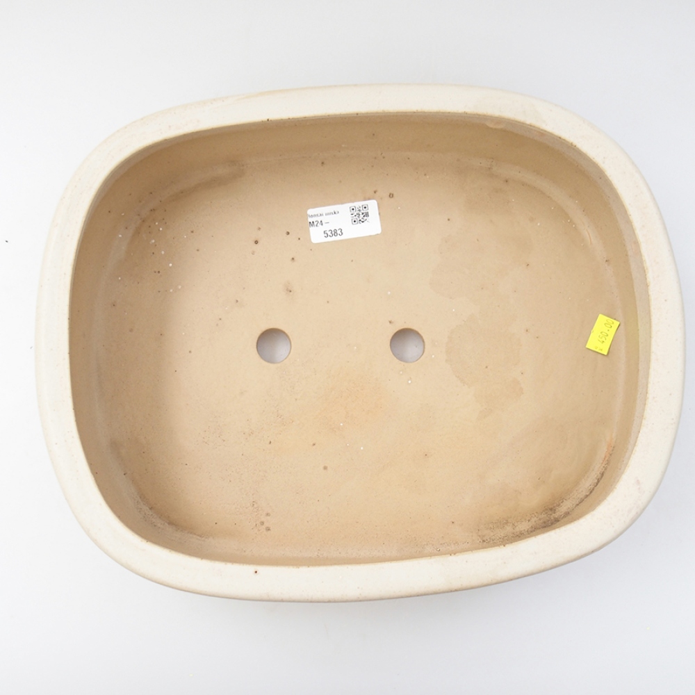 Keramik-Bonsaischale 31,5 x 26 x 8 cm, Farbe beige