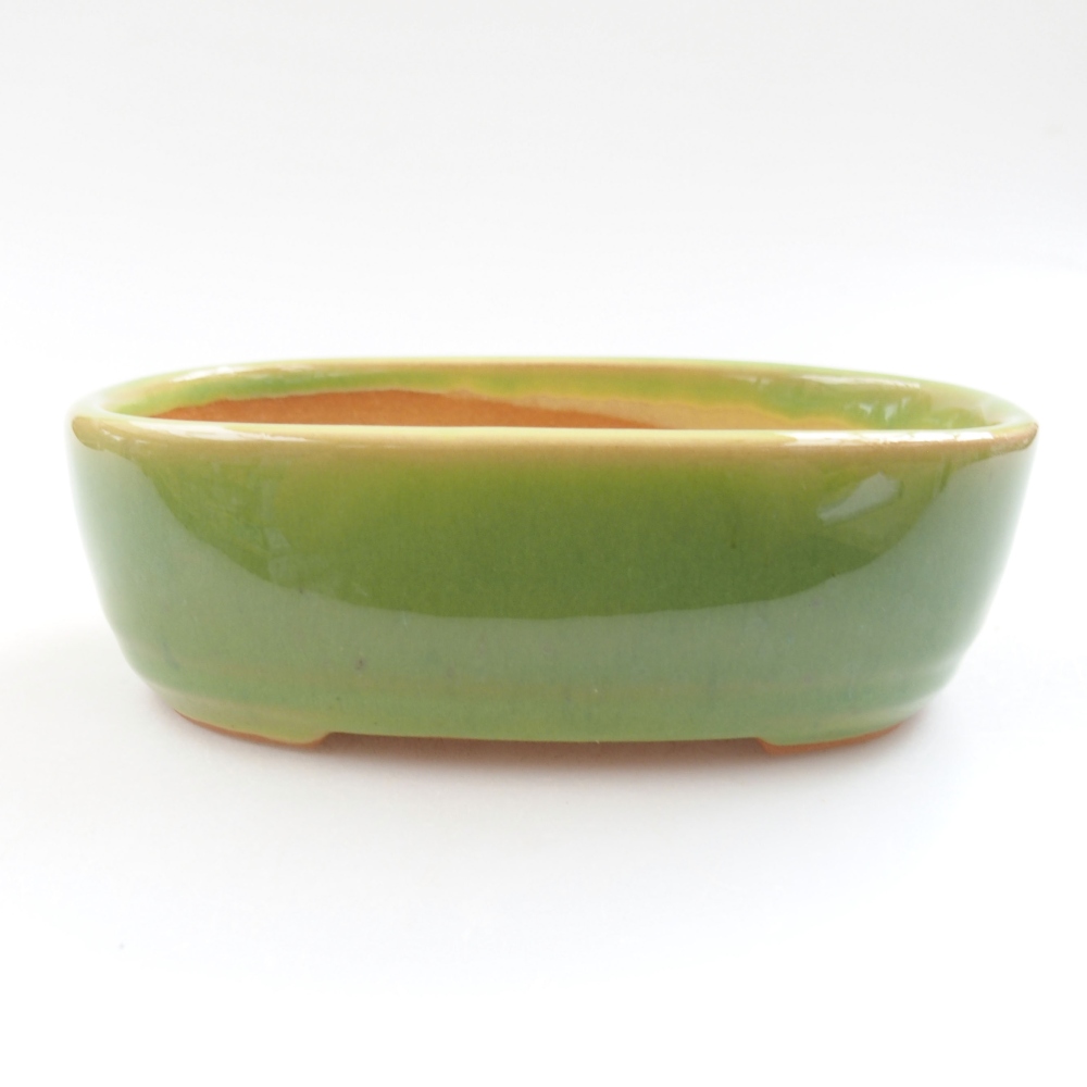 Keramik-Bonsaischale 13 x 9 x 4 cm, Farbe Grün