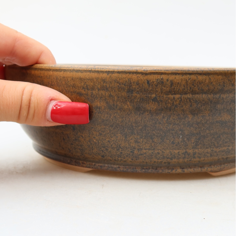 Keramik-Bonsai-Schale 19 x 19 x 6 cm, Farbe: braun