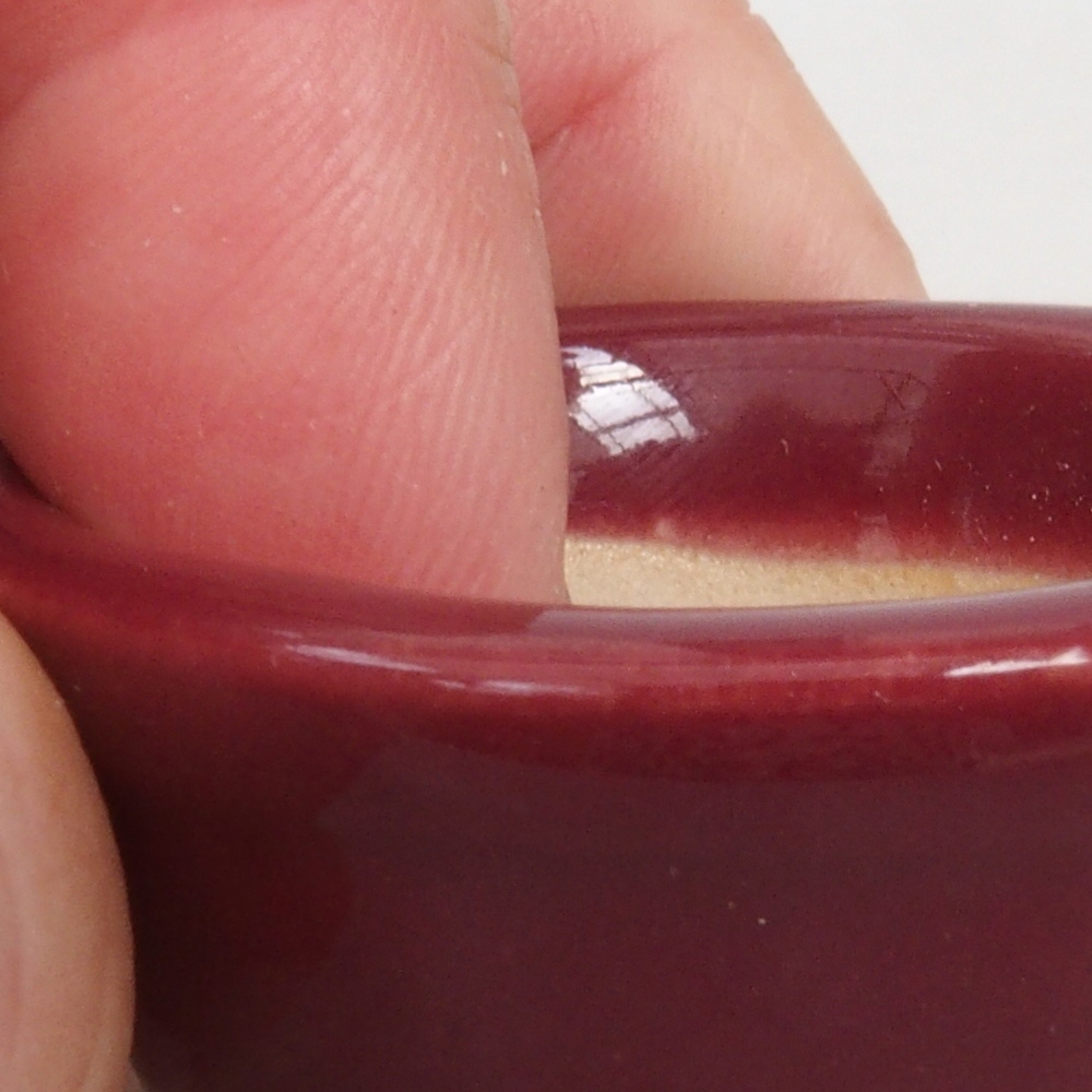Mini-Bonsaischale 4 x 4 x 2 cm, Farbe Burgunder
