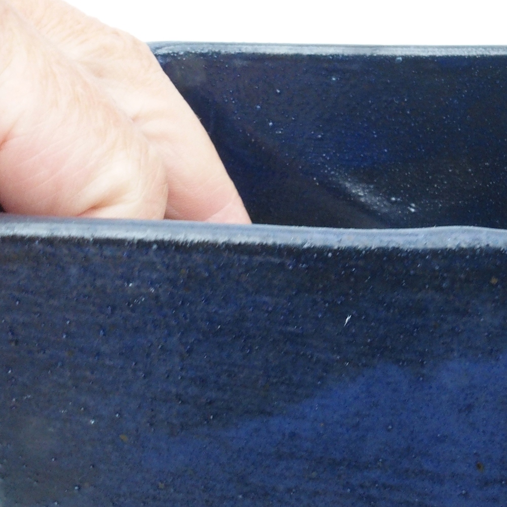 Keramik-Bonsaischale 11 x 11 x 8,5 cm, Farbe blau