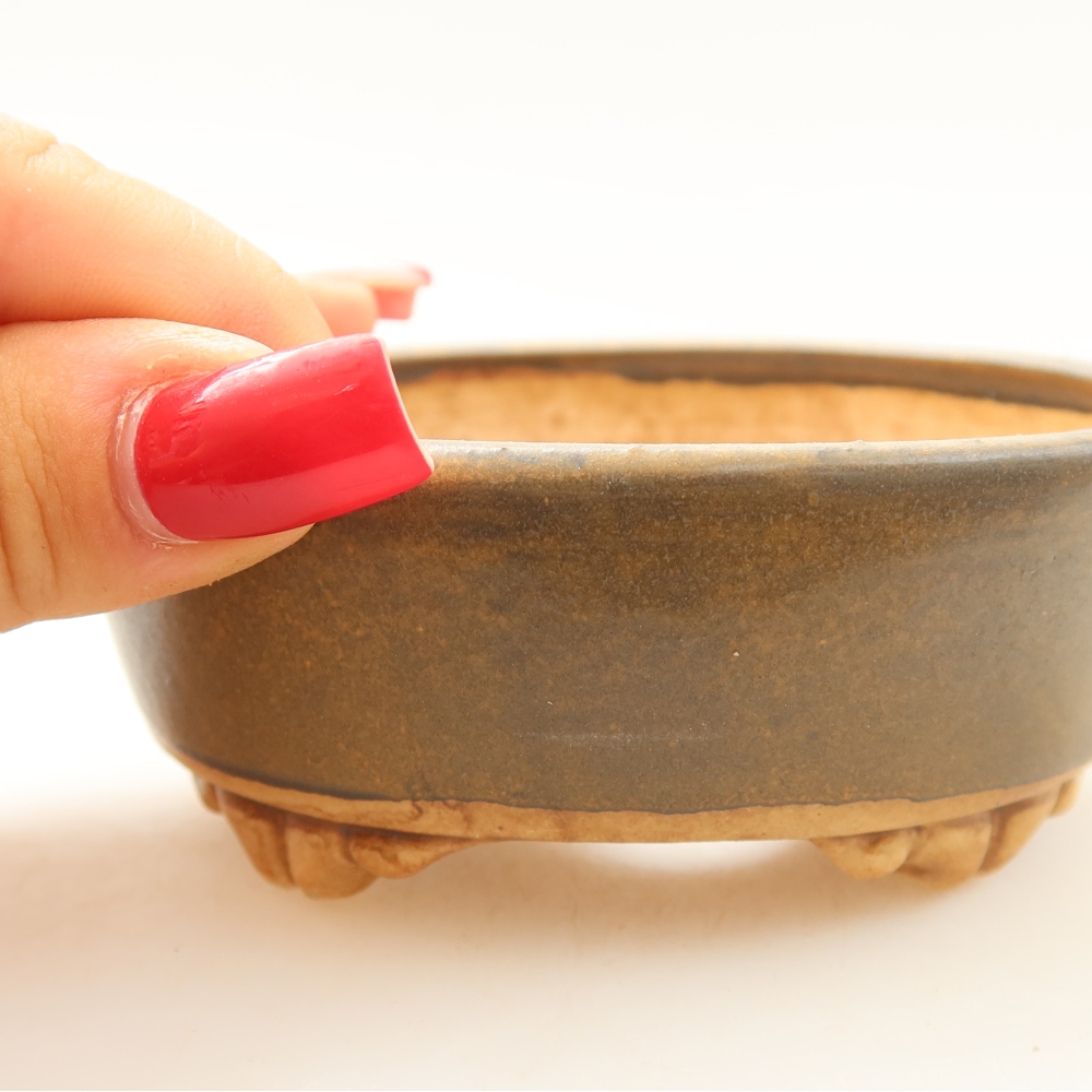 Bonsaischale aus Keramik 9,5 x 8 x 4 cm, braun