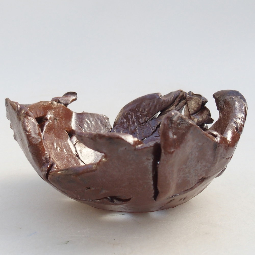 Keramikschale 10 x 10 x 5 cm , Farbe braun