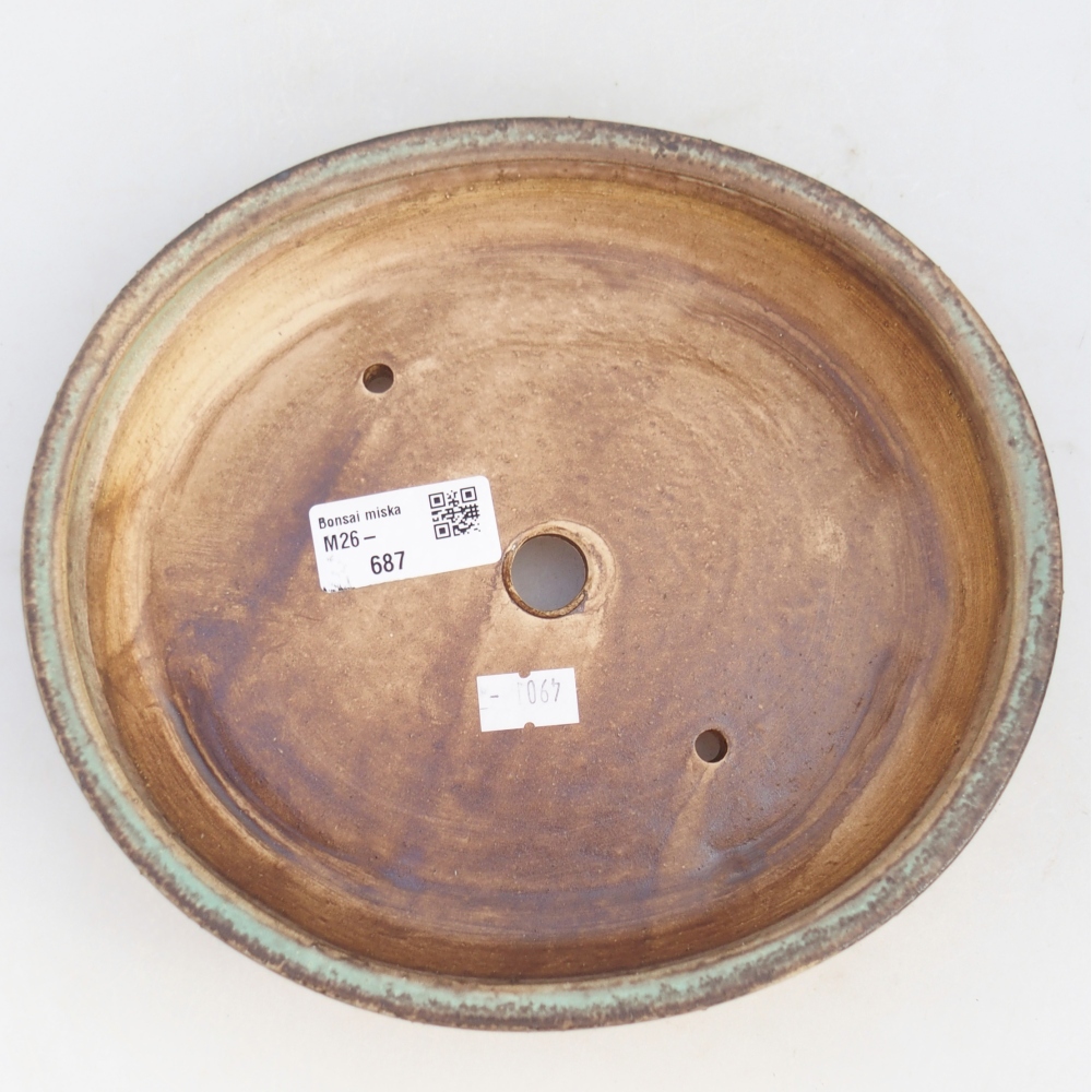 Bonsaischale aus Keramik 21 x 19 x 4,5 cm, grün
