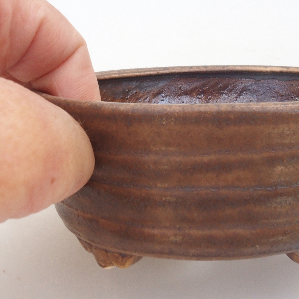 Bonsaischale aus Keramik 10,5 x 9 x 4 cm, Farbe braun