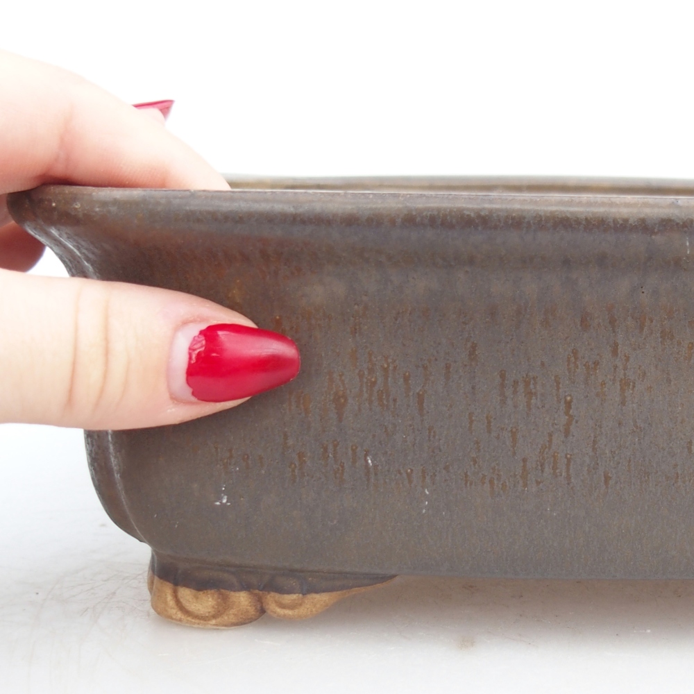 Bonsaischale aus Keramik 25 x 20 x 7,5 cm, braun