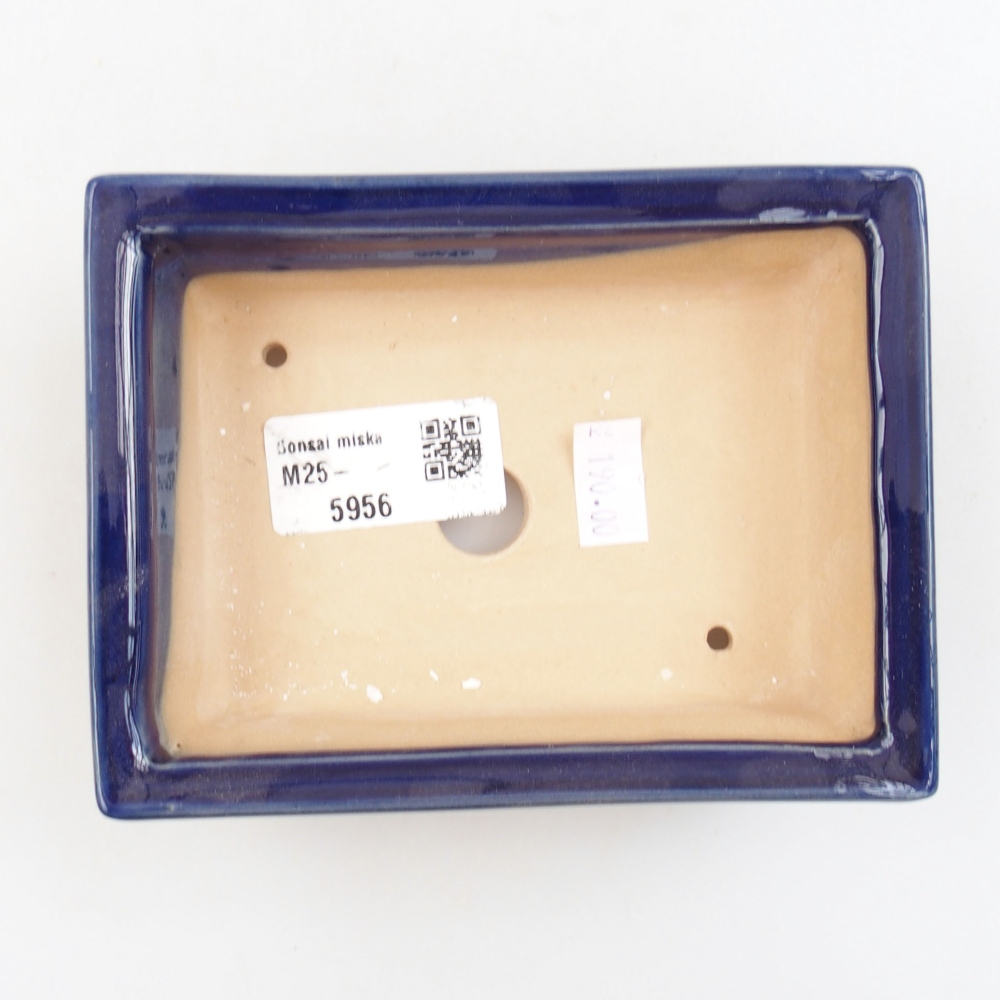 Keramik-Bonsaischale 13 x 10 x 4 cm, Farbe blau
