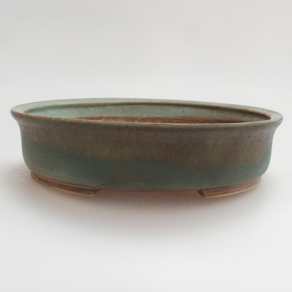 Bonsaischale aus Keramik 17 x 15 x 4 cm, Farbe Grün