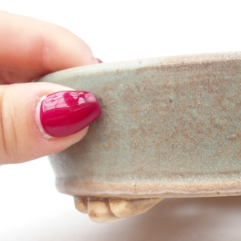 Bonsaischale aus Keramik 13,5 x 13,5 x 4 cm, Farbe Grün