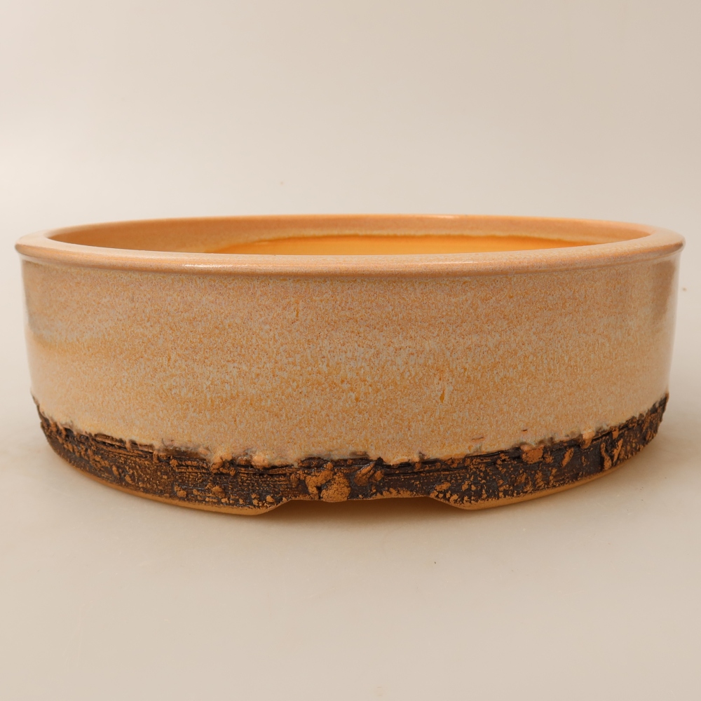 Bonsaischale aus Keramik 24,5 x 24,5 x 7 cm, Farbe beige