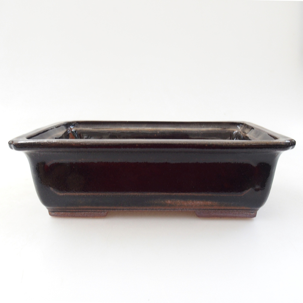 Keramik-Bonsaischale 15,5 x 12 x 5,5 cm, Farbe Schwarz