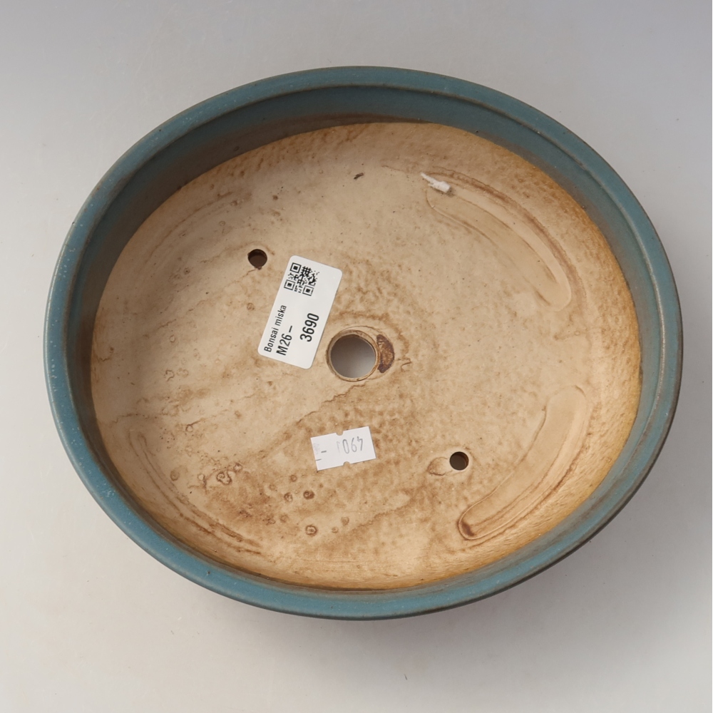Bonsaischale aus Keramik 21 x 19 x 5 cm, Farbe blau