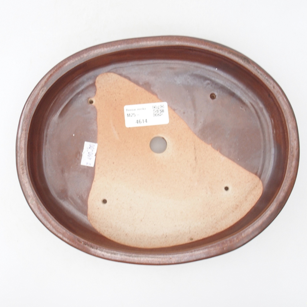 Keramik-Bonsaischale 24,5 x 20 x 4,5 cm, Farbe Braun