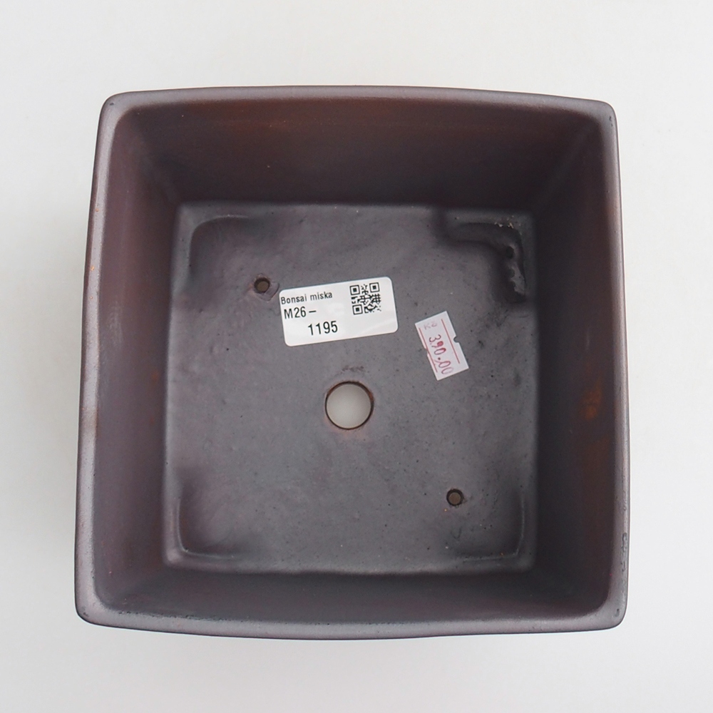 Bonsaischale aus Keramik 15 x 15 x 10,5 cm, metallfarben