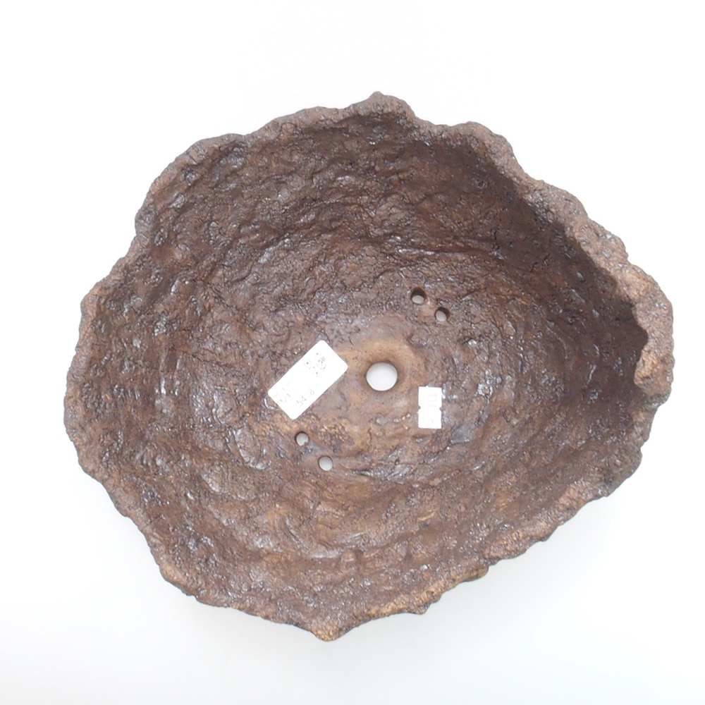 Keramikschale 24 x 21,5 x 22 cm, braun Farbe