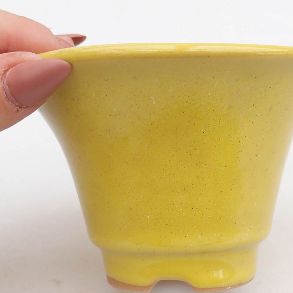 Bonsaischale aus Keramik 10,5 x 10,5 x 7 cm, gelb