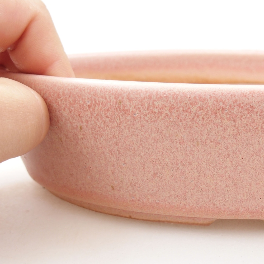 Keramik-Bonsaischale 18,5 x 13,5 x 4,5 cm, Farbe rosa