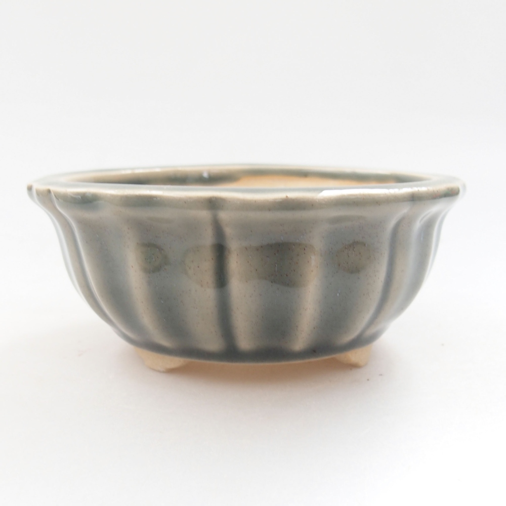 Keramik-Bonsaischale 11,5 x 11,5 x 5 cm, Farbe  grau