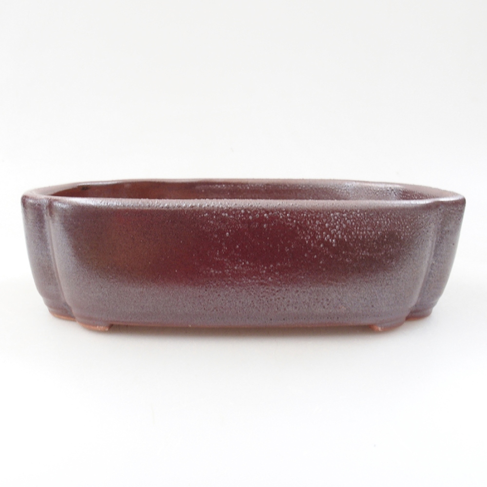 Keramik-Bonsaischale 18 x 13 x 5 cm, Farbe braun