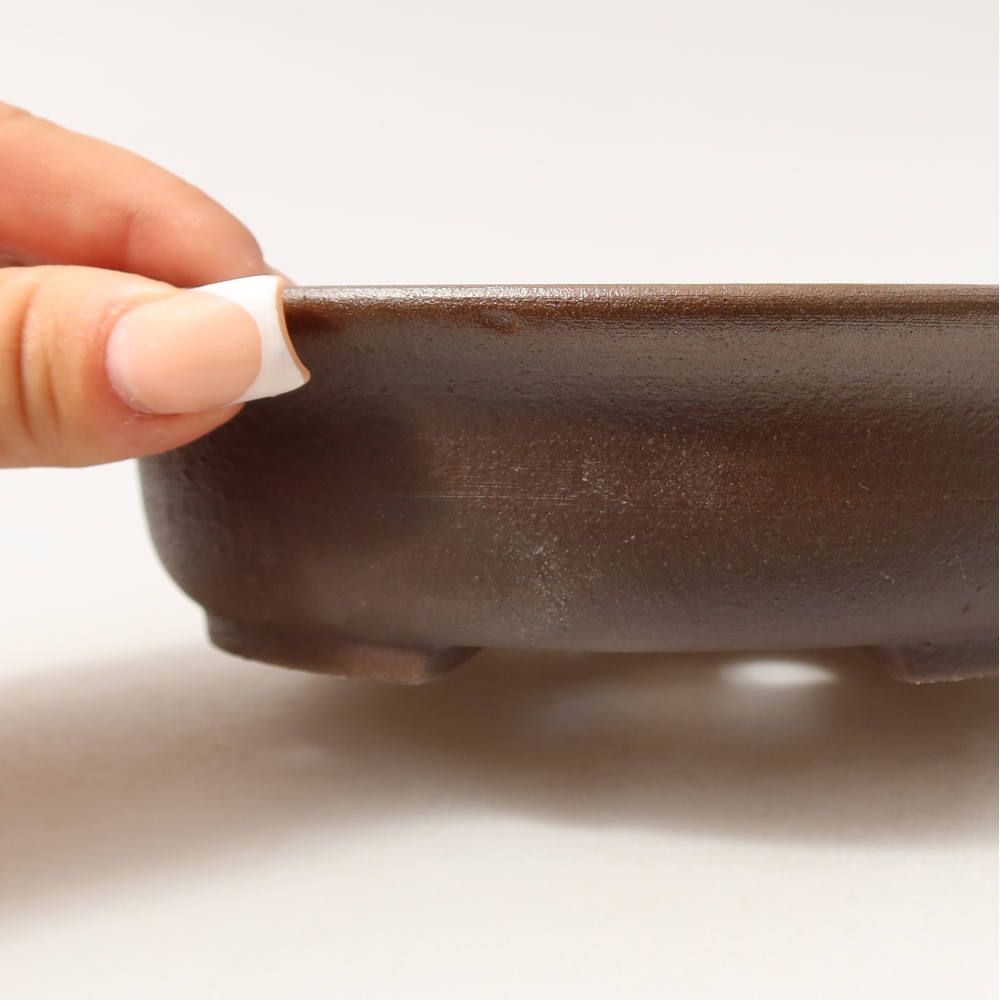 Keramik-Bonsai-Schale, 15,5 × 14,5 × 4 cm, Farbe: braun