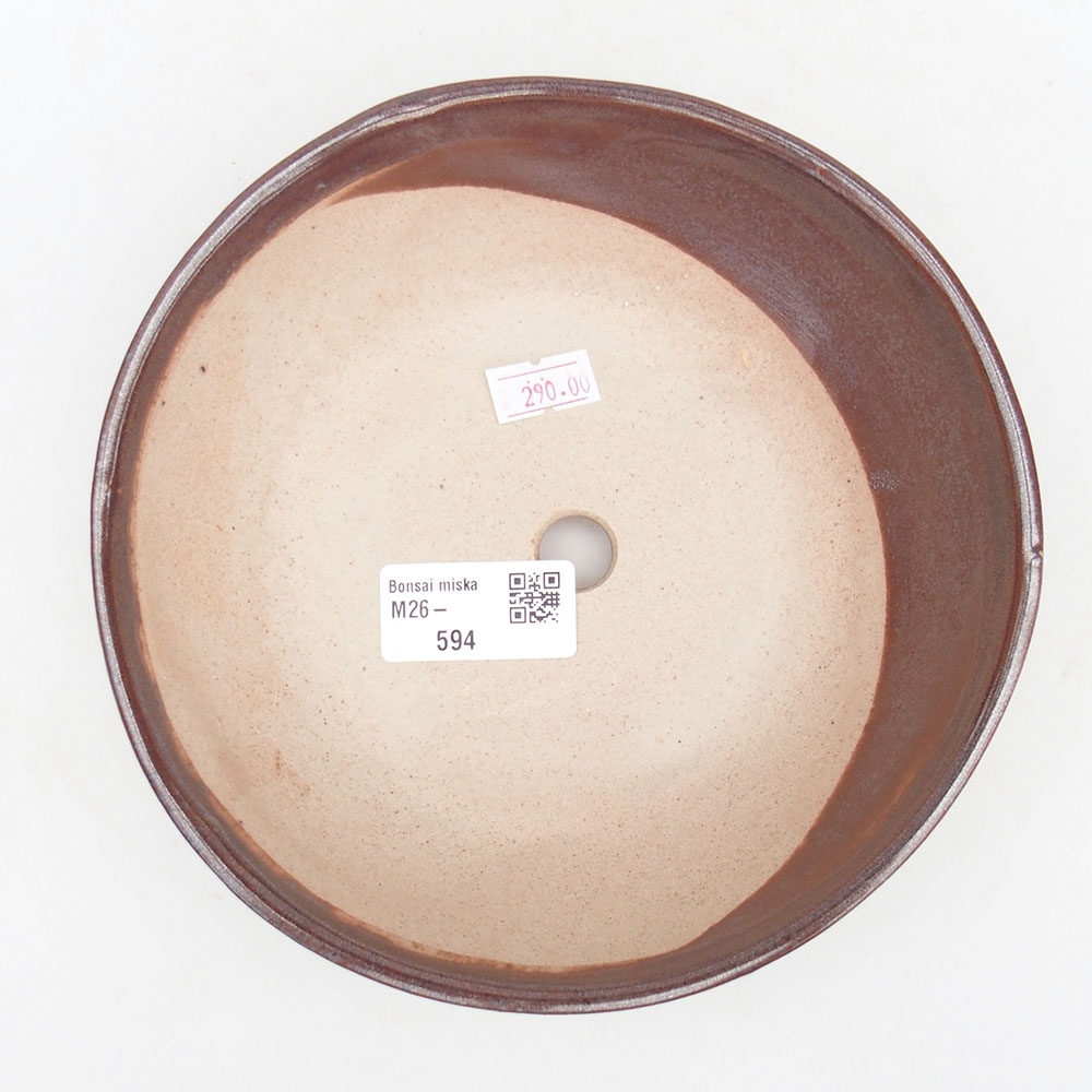 Bonsaischale aus Keramik 17,5 x 17,5 x 4,5 cm, braun