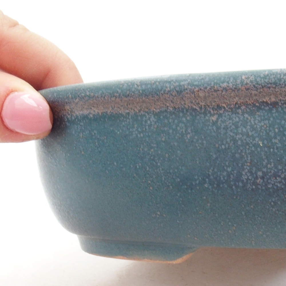 Keramik-Bonsaischale 18,5 x 14,5 x 5 cm, Farbe blau
