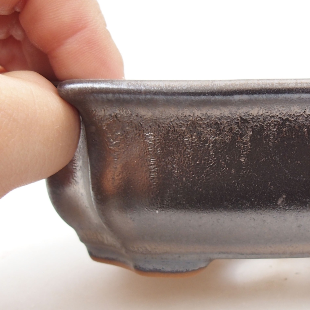 Keramik-Bonsaischale 12 x 9 x 4,5 cm, Farbe  metallische