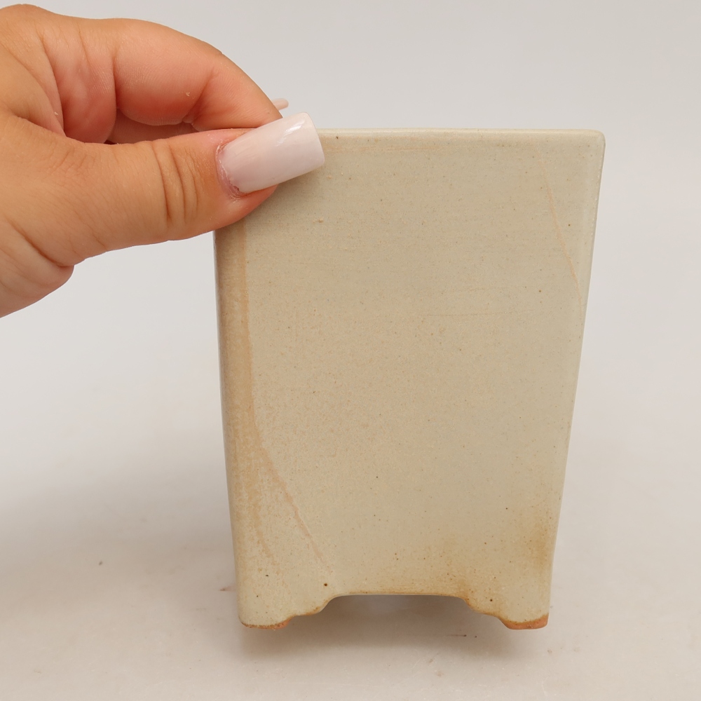 Keramik-Bonsai-Schale 9 x 9 x 11,5 cm, Farbe: Beige