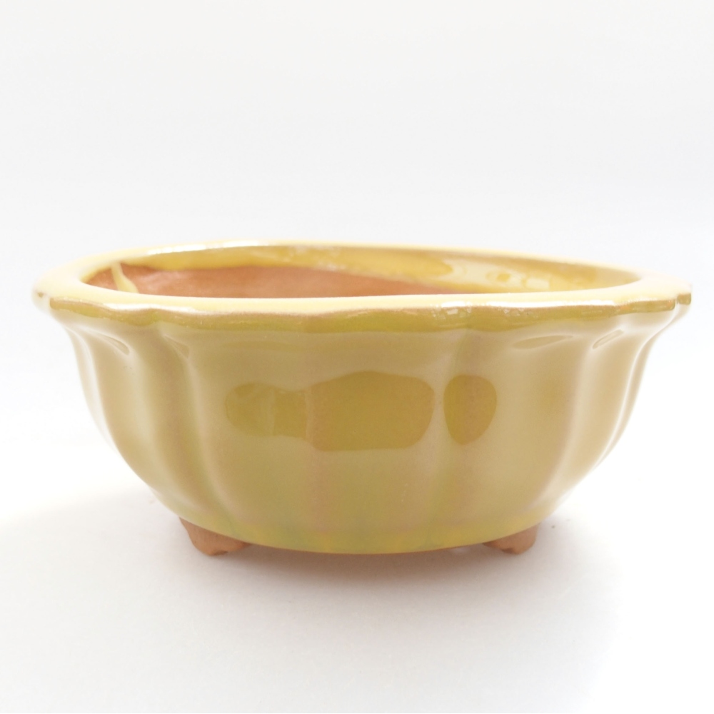 Keramik-Bonsaischale 11,5 x 11,5 x 5 cm, Farbe  gelb