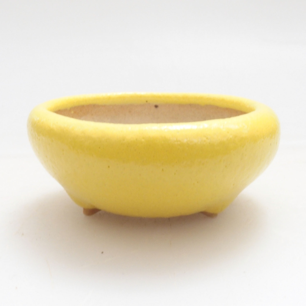 Keramik Bonsai Schale 5 x 5 x 2 cm, gelb
