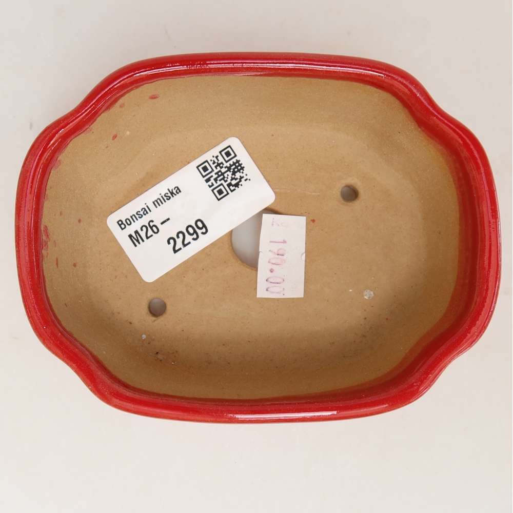 Keramik-Bonsai-Schale, 10,5 × 8 × 4 cm, Farbe: rot