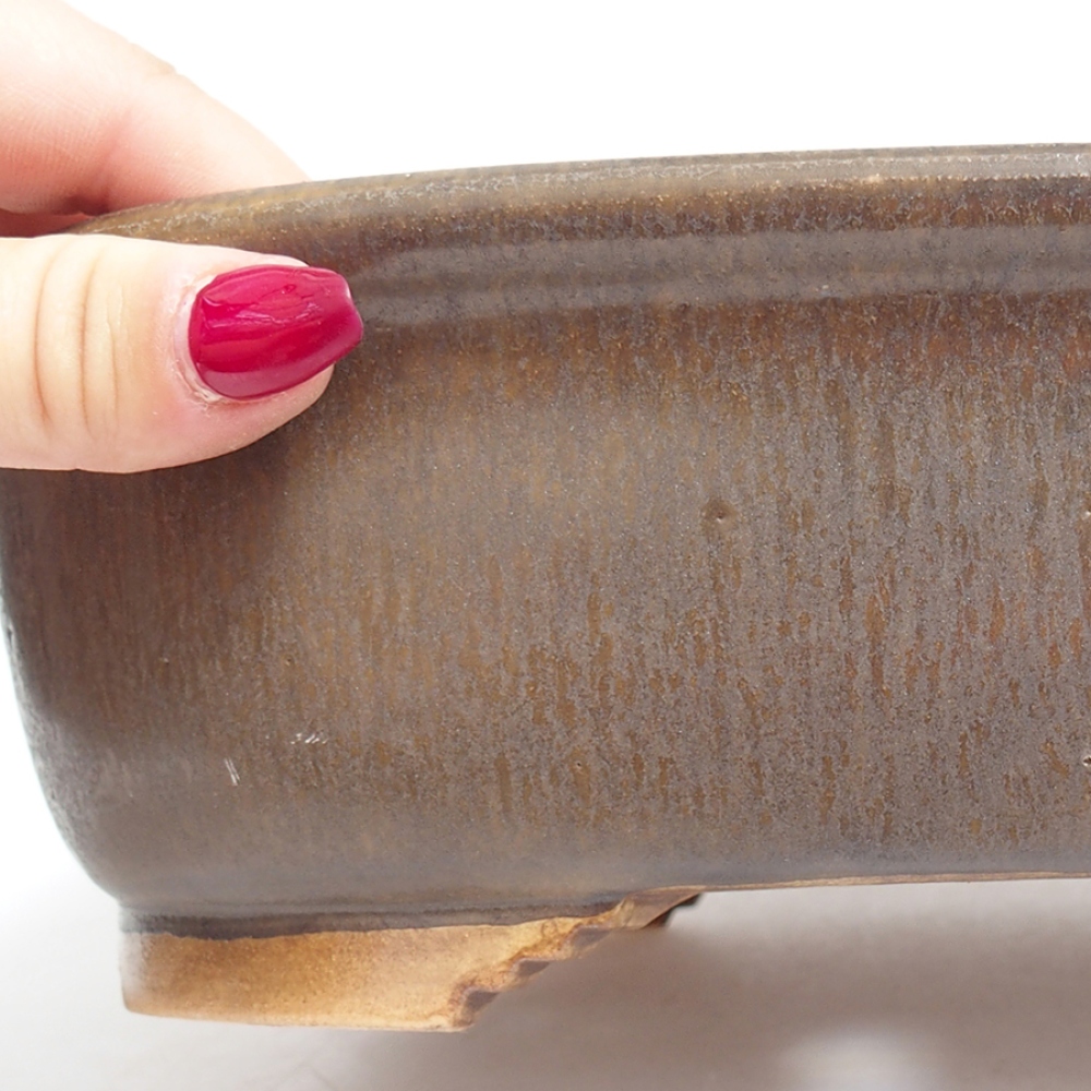 Bonsaischale aus Keramik  25 x 21 x 7,5  cm, Farbe braun