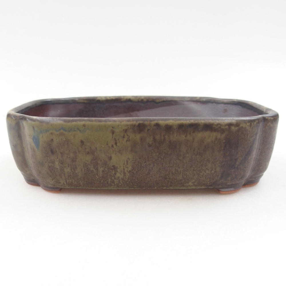 Keramik-Bonsaischale 16 x 12 x 4,5 cm, Farbe braun