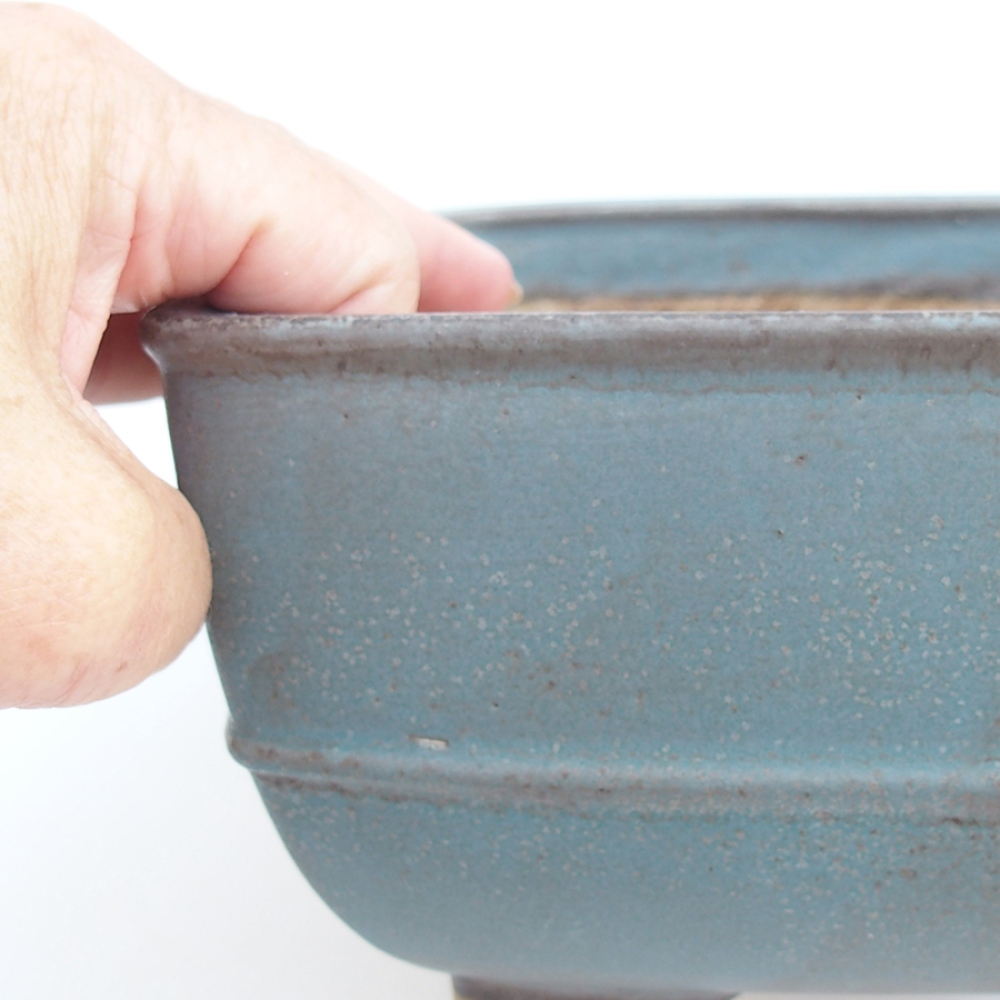 Bonsaischale aus Keramik 16 x 16 x 9 cm,  Farbe blau