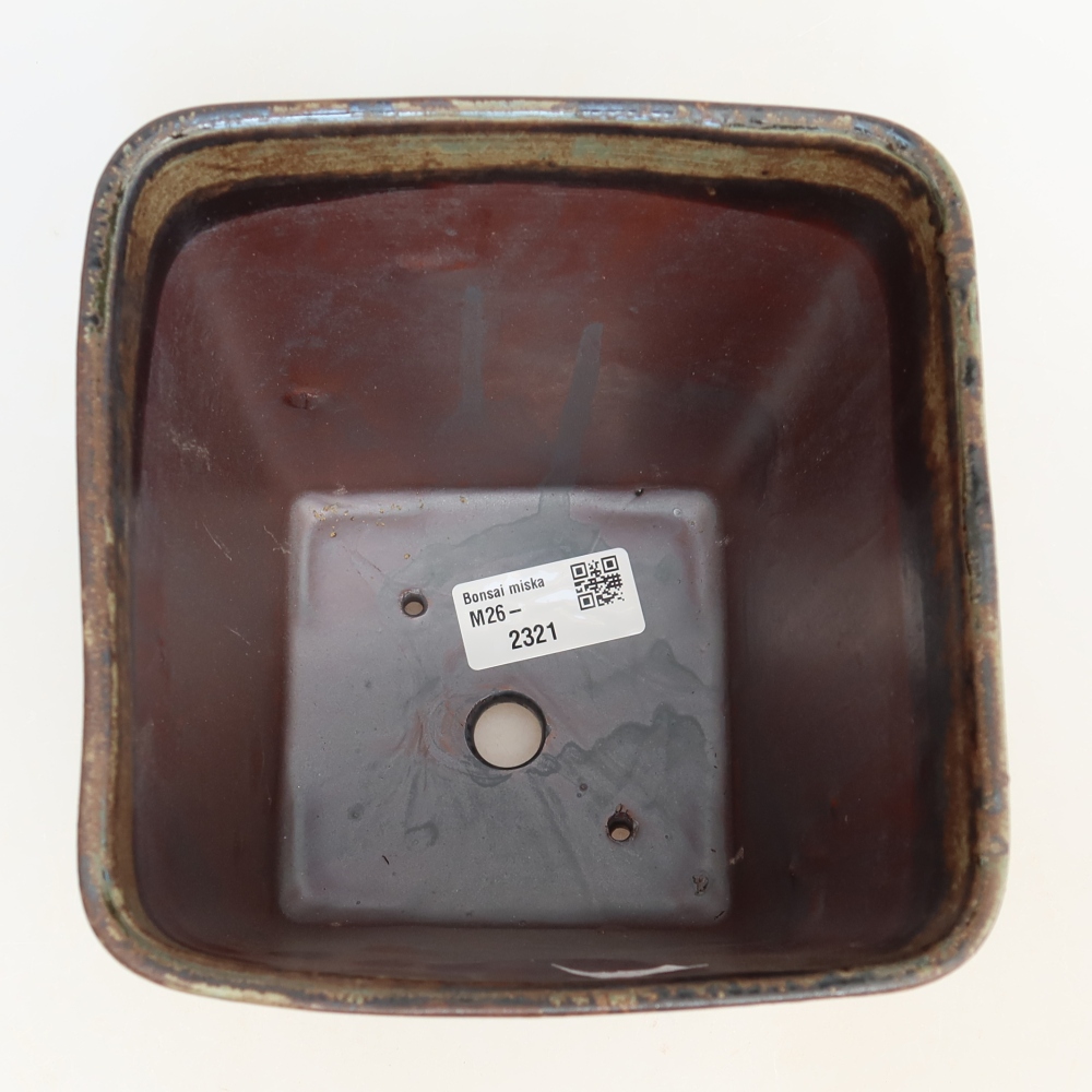 Bonsaischale aus Keramik 14 x 14 x 15 cm, braun