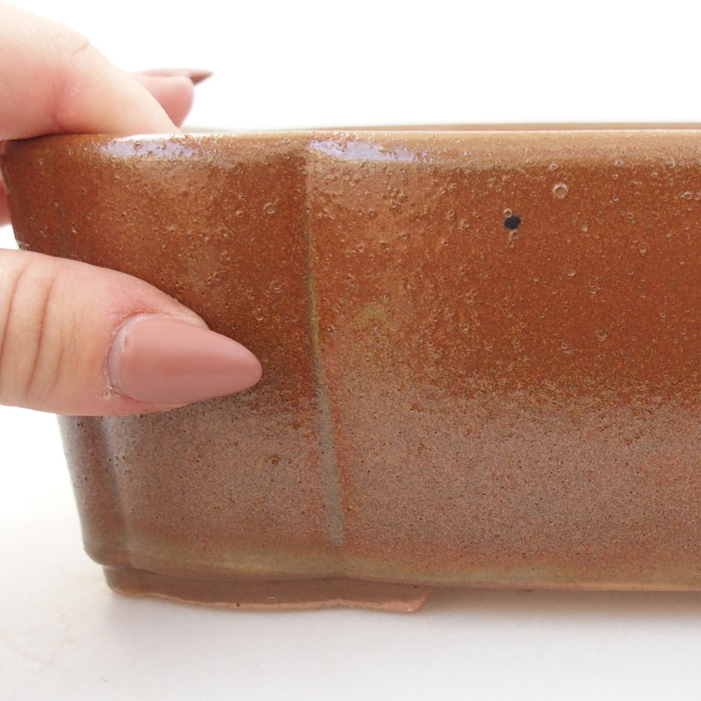 Bonsaischale aus Keramik 20,5 x 17 x 7 cm, braun
