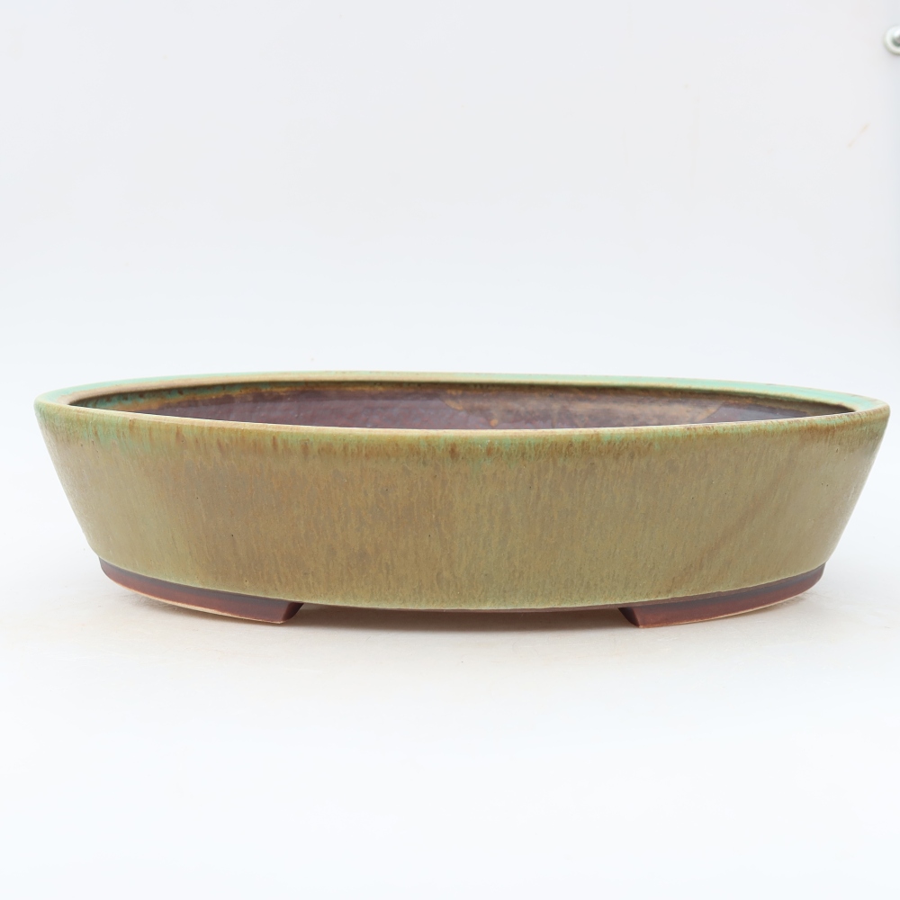 Keramik-Bonsai-Schale, 32 x 28 x 6,5 cm, Farbe: grün