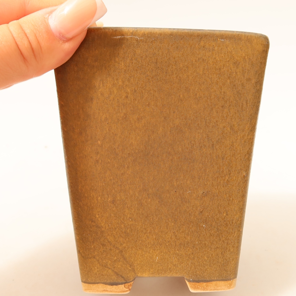 Keramik-Bonsai-Schale 8,5 x 8,5 x 10,5 cm, Farbe: braun