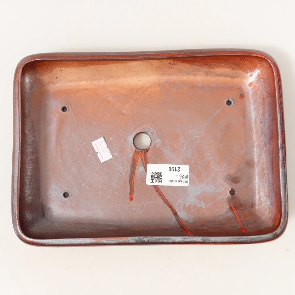 Keramik-Bonsai-Schale 24 x 17,5 x 4 cm, Farbe: metallisch-rot