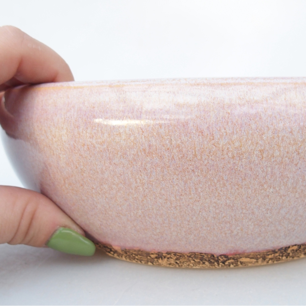 Bonsaischale aus Keramik 18,5 x 18,5 x 6,5 cm, rosa