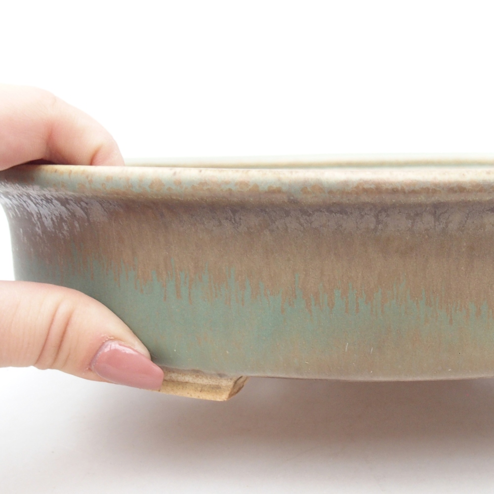 Bonsaischale aus Keramik 26 x 23,5 x 5,5 cm, grün