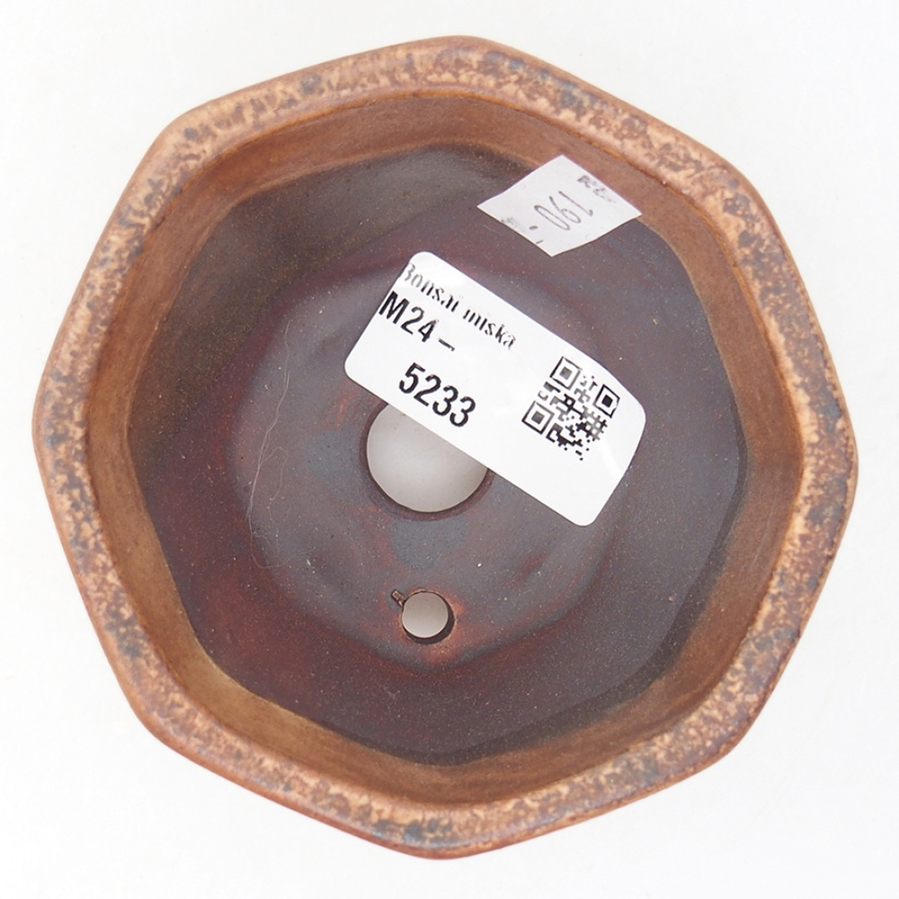 Bonsaischale aus Keramik 8,5 x 8,5 x 6 cm, Farbe braun