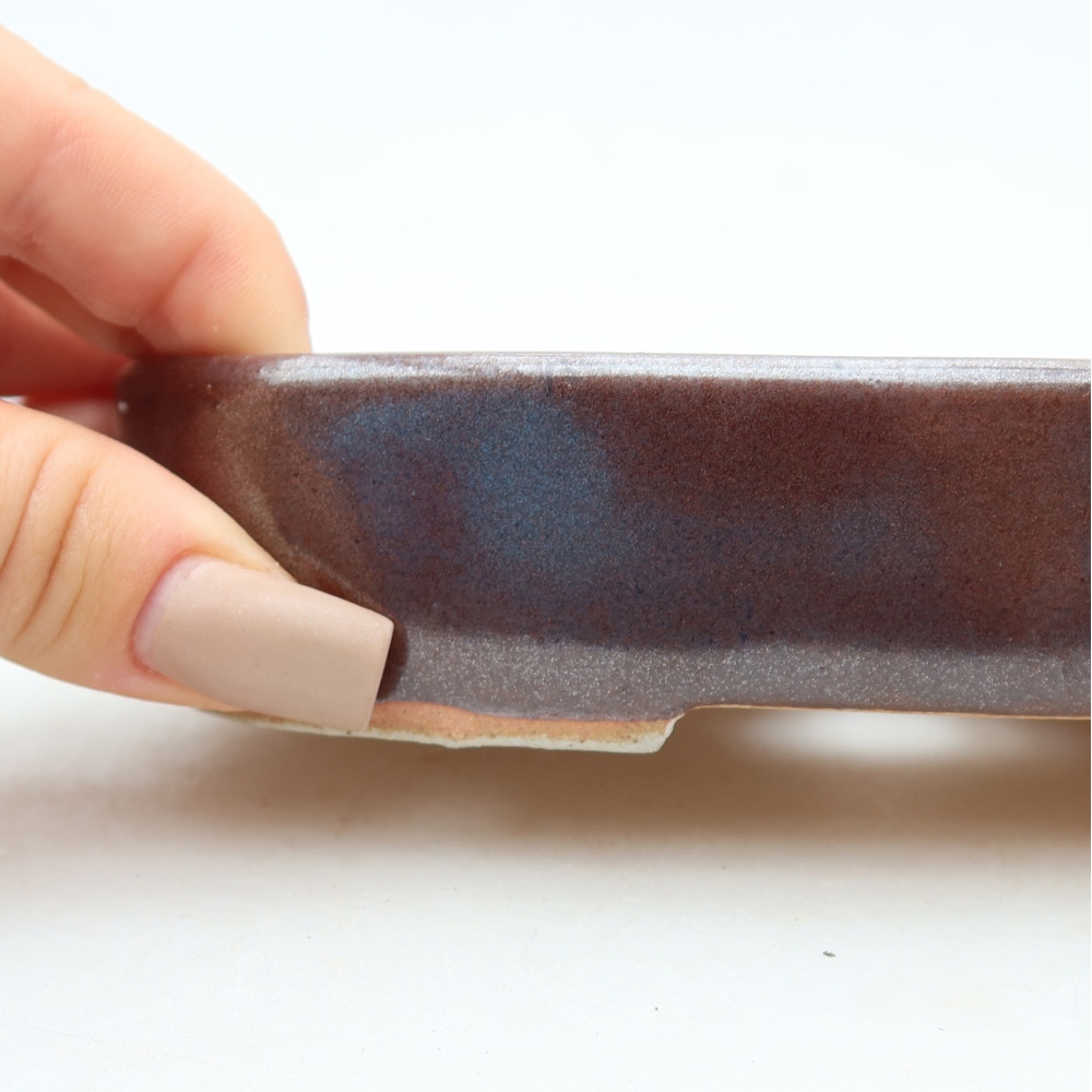 Keramik-Bonsai-Schale 16 x 11 x 3,5 cm, Farbe: braun