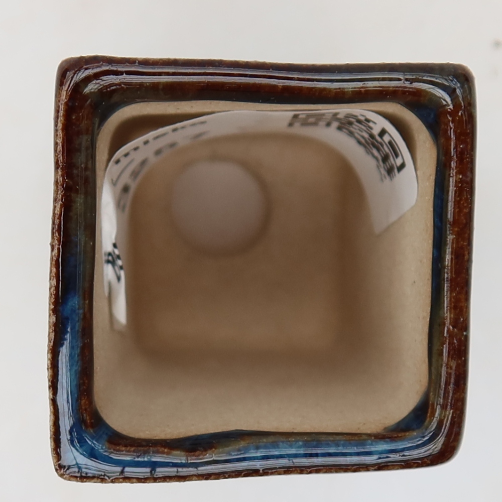 Keramik-Bonsai-Schale, 3 x 3 x 5,5 cm, Farbe: blau
