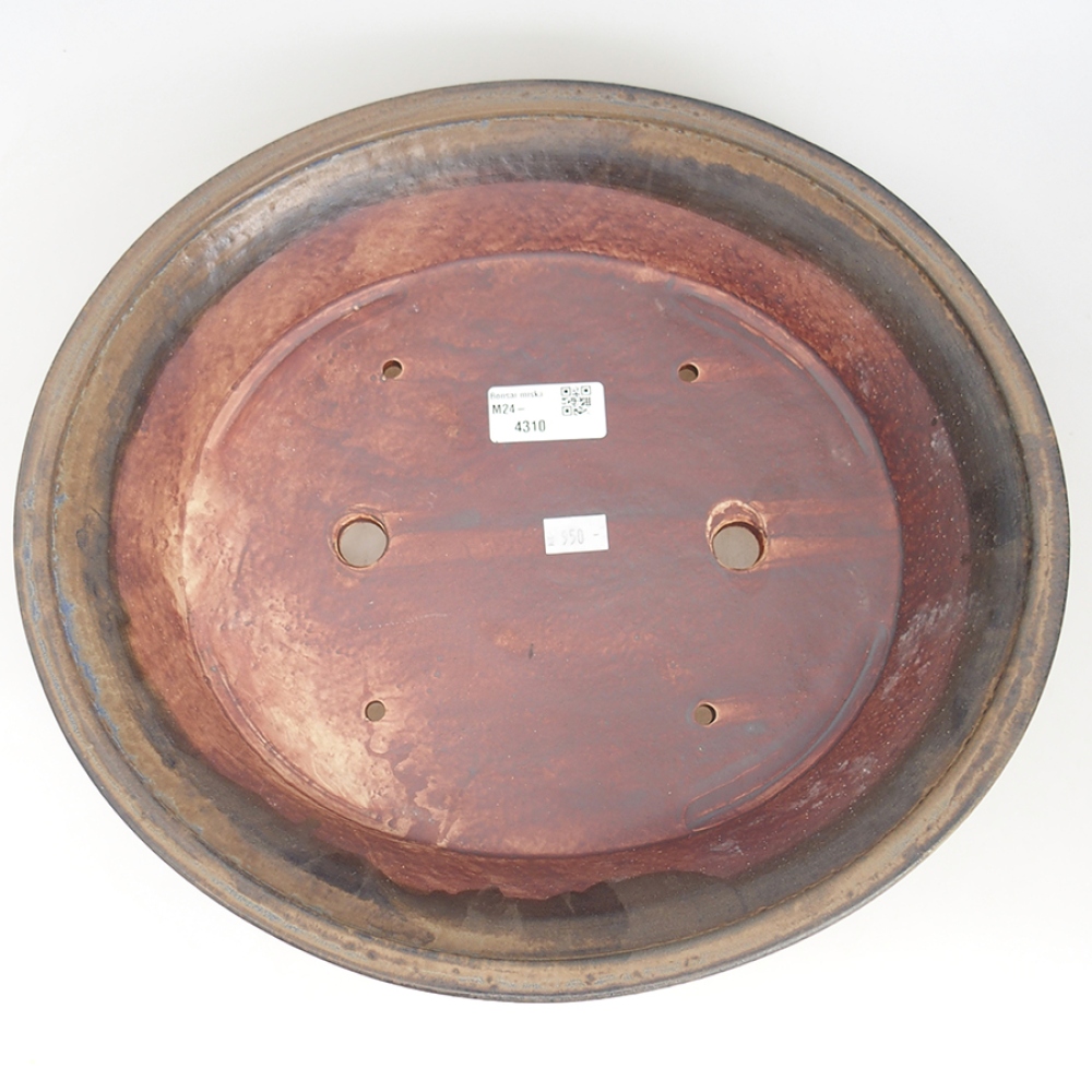 Keramik-Bonsaischale 32 x 29 x 7,5 cm, Farbe braun
