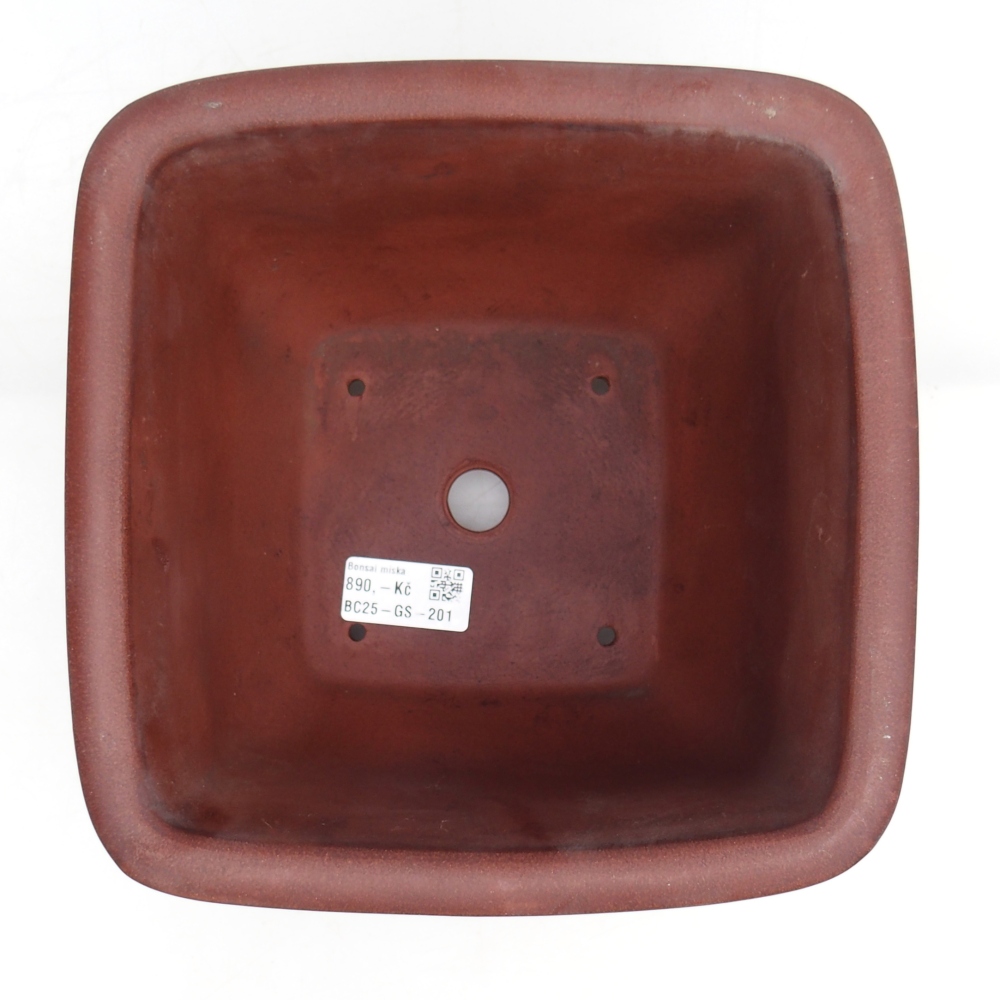 Bonsaischale aus Keramik 21 x 21 x 13,5 cm, braun