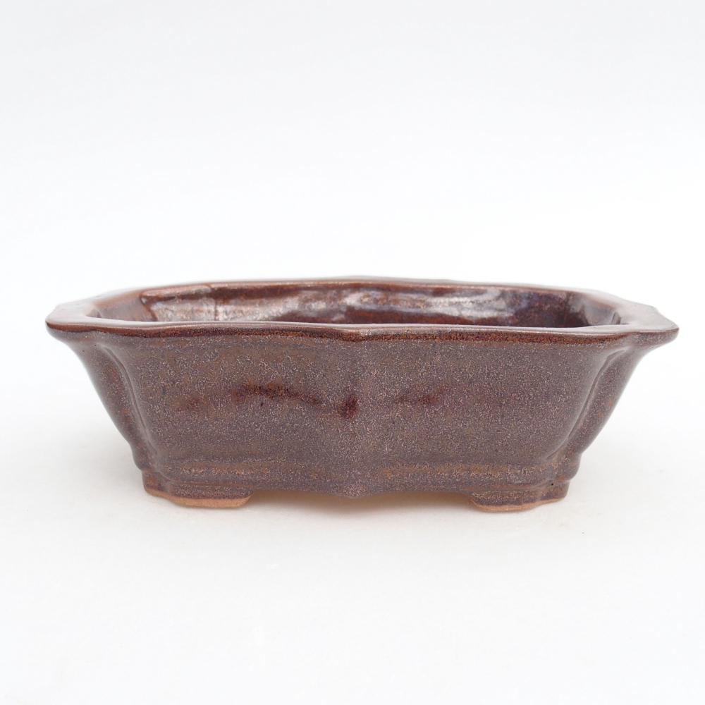 Keramik-Bonsaischale  15,5 x 11,5 x 4,5 cm, Farbe braun