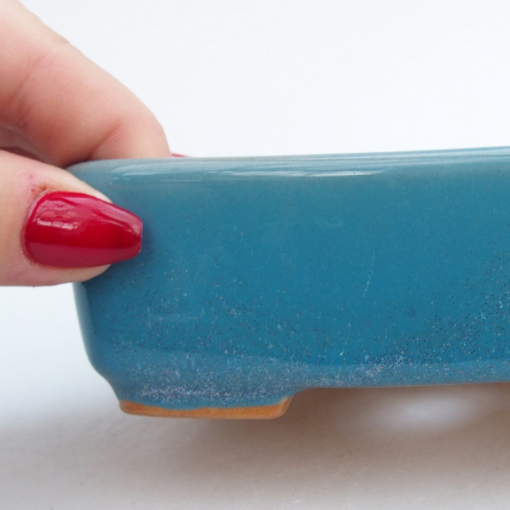 Bonsaischale aus Keramik 12 x 10 x 4 cm, Farbe blau