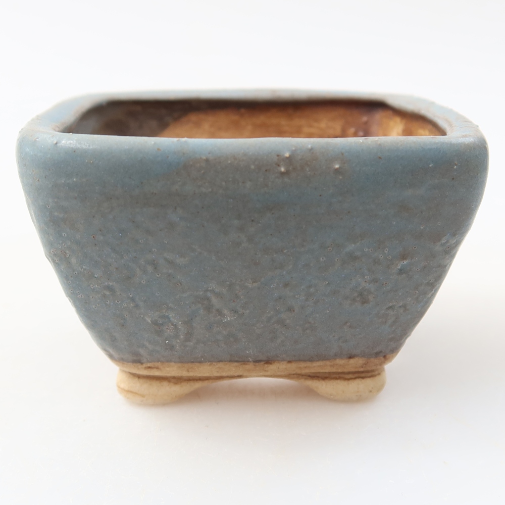 Keramik-Bonsai-Schale, 6 x 6 x 4 cm, Farbe: Blau