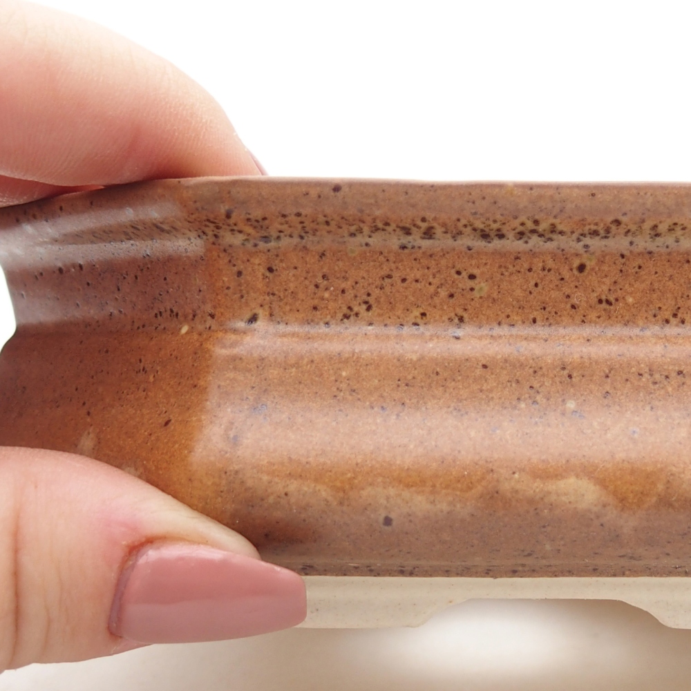 Bonsaischale aus Keramik 13,5 x 13,5 x 4,5 cm, braun